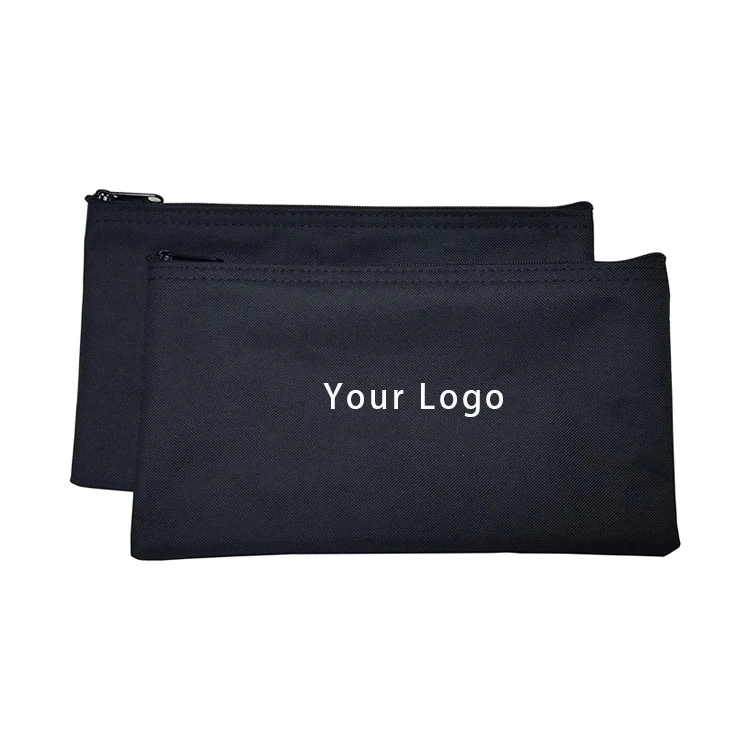custom cheap bank card  cash storage  bag/custom logo 600D polyester plain cheap gift storage packaging zipper pouch bag