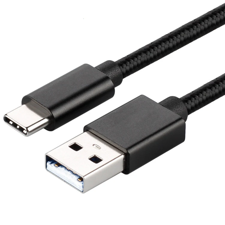 1 м 2 новый прочный нейлоновый Плетеный Черный тканевый чехол Android телефон USB кабель для быстрой зарядки и передачи данных Тип