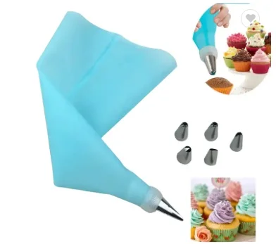 8PCS 4 colords Pastry Nozzles Sets Stainless Steel Rose Cream Bakeware Cupcake DIY Cake Decorating Baking Tool