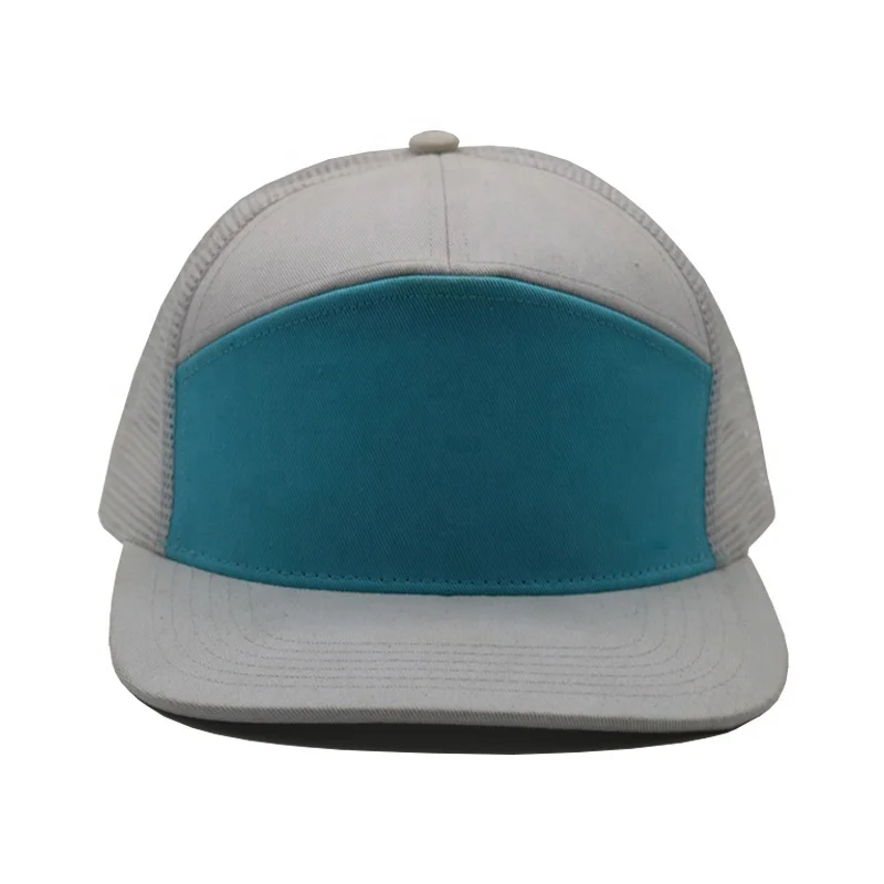 OEM Factory Two Tone Breathable Spring And Summer Flat Brim Blank Adjustable Versatile Trucker Hat With Custom Logo