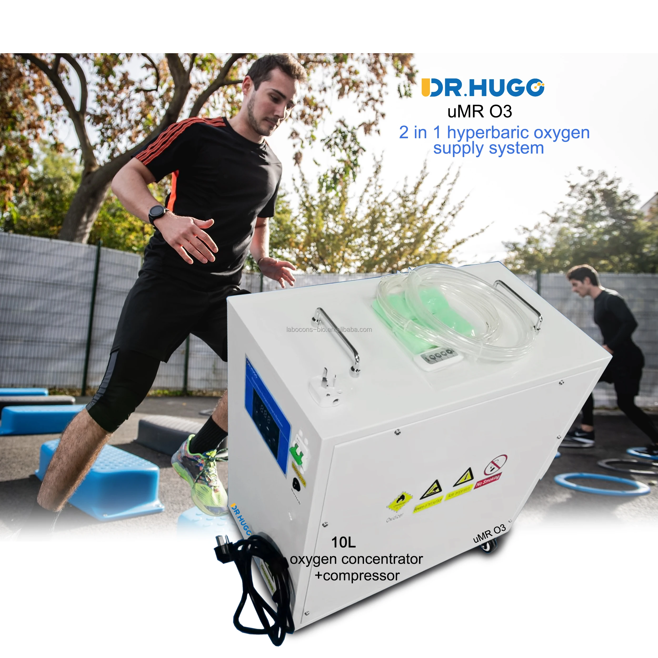DR.HUGO uMR O3 Fully stocked 10L Oxygen Therapy Machine for hyperbaric oxigen chamber use oxygen concentrator with compressor