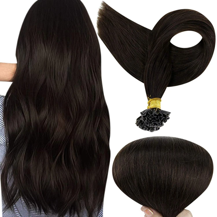 Full Shine U Tip Hair Extension Wholesale Vendor #2 Darkest Brown Utip Keratin Hair Extension