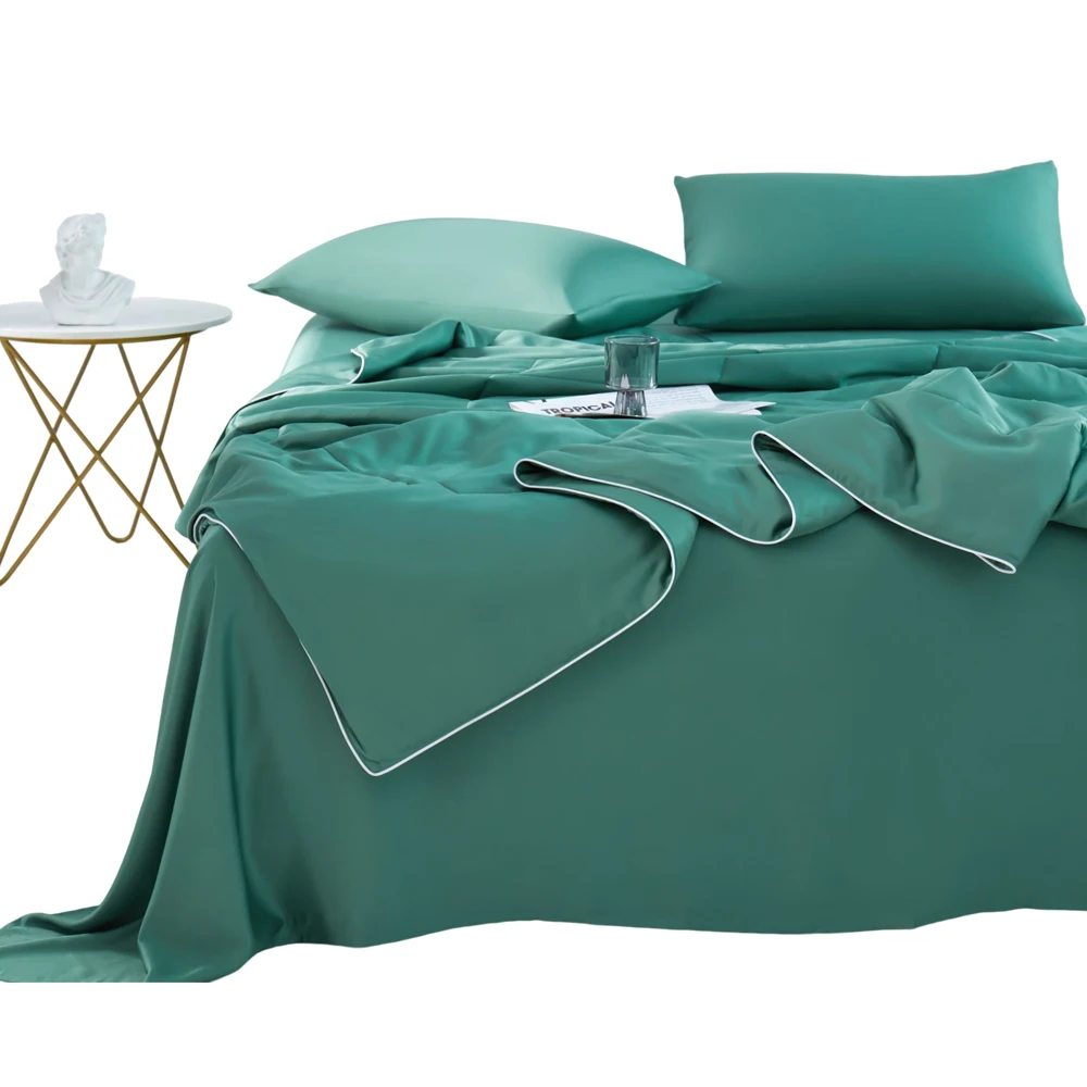 Manufacturer Price 300TC Bamboo Fabric Summer Quilt 4 Pcs Duvet Cover Sets