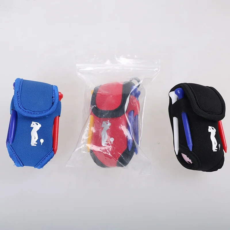 HOW TRUE Multicolor Portable Lightweight Storage Tee Ball Golf Bag Custom Logo Waterproof Neoprene Mini Golf Ball Bag For Unisex