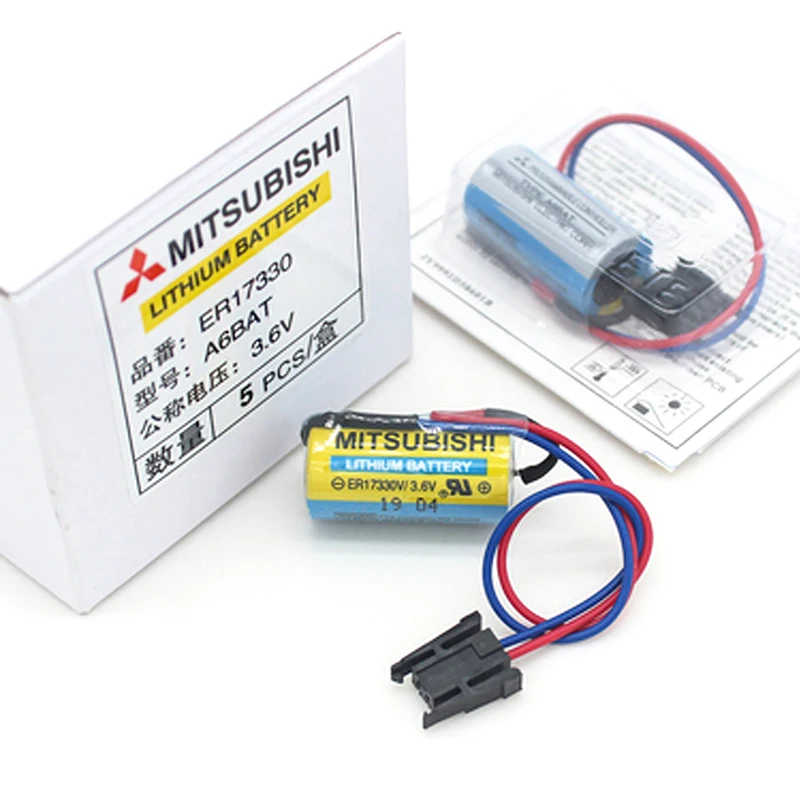
Original Mitsubishi 3.6V Lithium battery A6BAT ER17330V for plc connector 