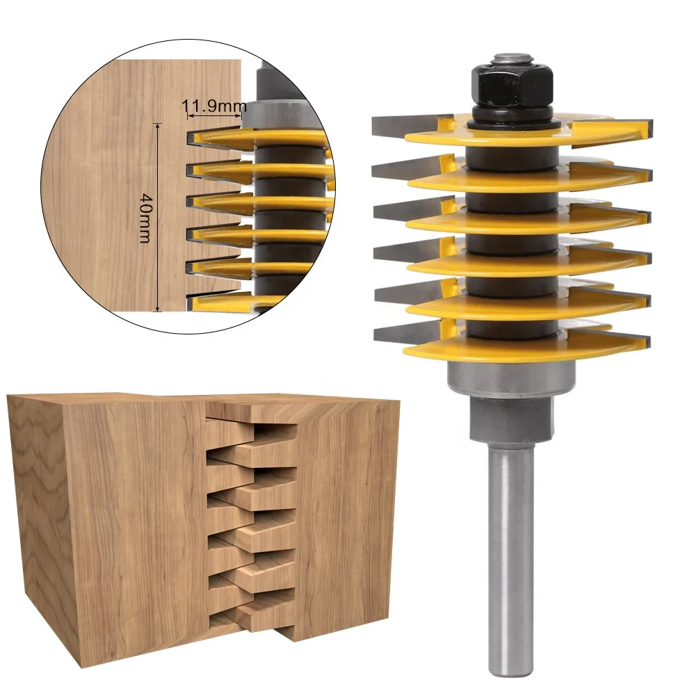Wood Woodworking Carbidetipped Solid tungsten Steel Finger Joint Router Bit with 1/2 or 12mm shank