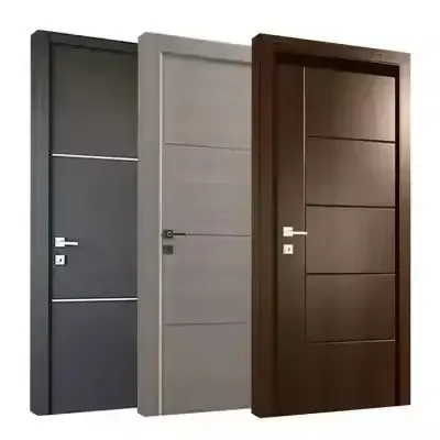China Supplier Wholesale Interior Exterior Door Cheap WPC Solid Wooden Home Doors for House Room