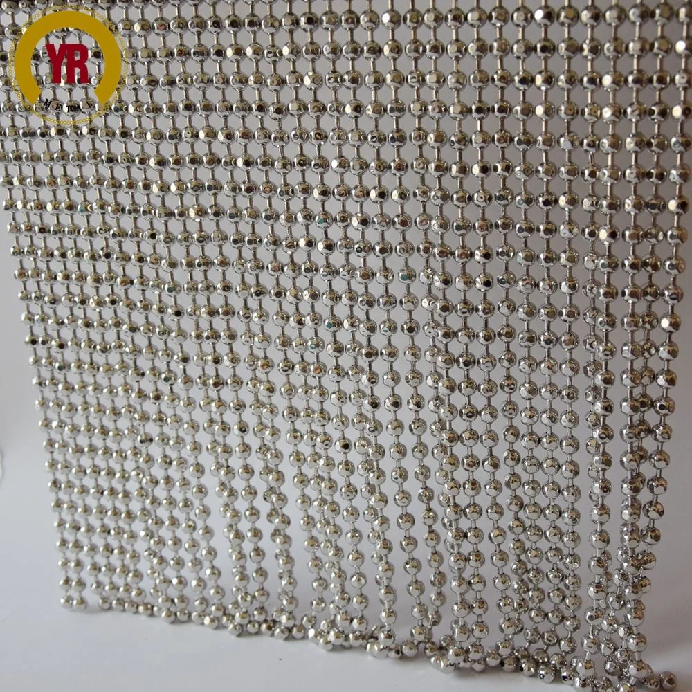 metal space partition round faceted beads