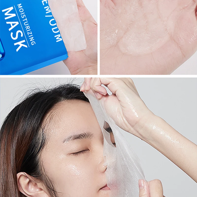 Private Label Korea Transparent Sheet Mask Face Hydrating and Organic Vitamin C and Collagen Whitening Sheet Facial Mask
