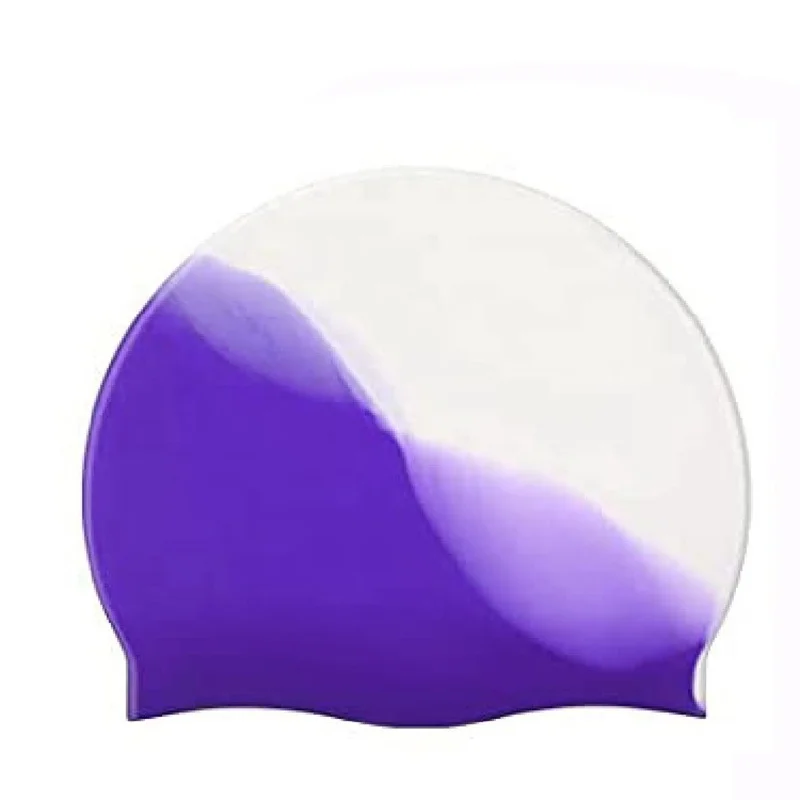 Custom printed logo silicone swim hat adult and youth silicone cap mixed colors waterproof hair care swimming cap