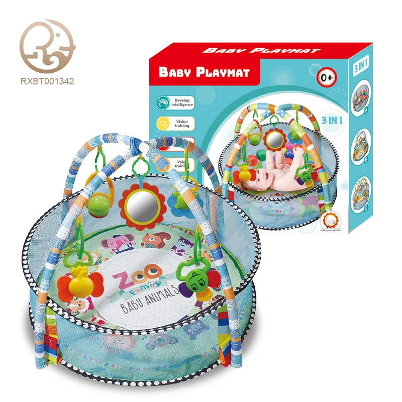 Factory Supply 3-in-1 Infant Play Gym Mat Soft Carpet Puzzle with Animal Baby Toy Safe Material for Floor Play