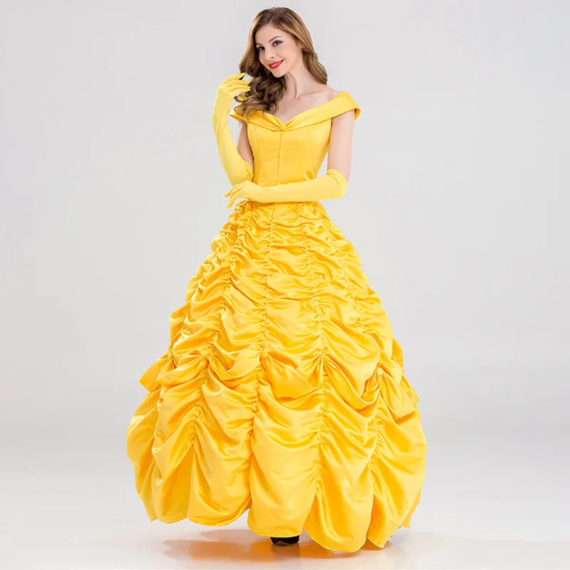 Wholesale Customized Live Action Version of Beauty and Beast Bell Princess Yellow Bell Princess Dress