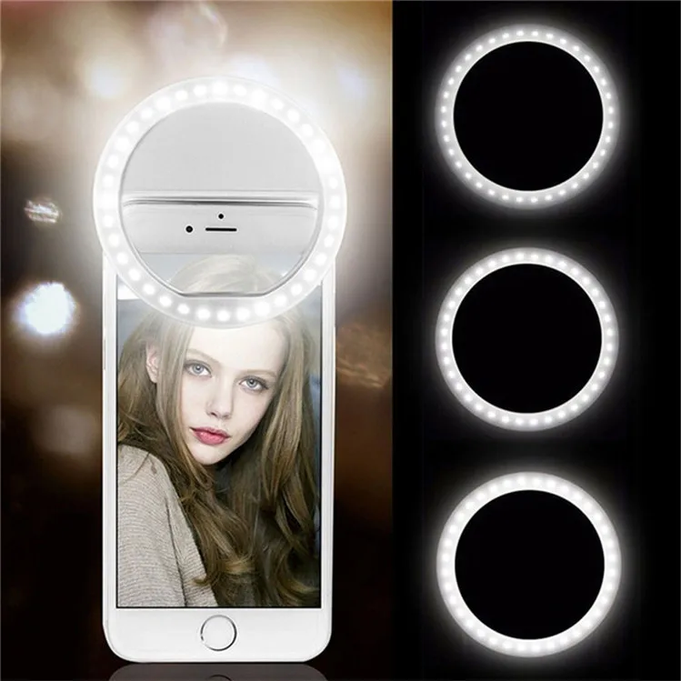 Mobile Phone LED Selfile Ring Light Makeup/Live/Video Supplementary Lighting Selfie Enhancing Fill Light For Iphone7 Samsung