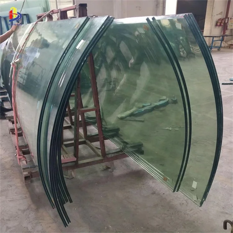 Long clear 5+5  6+6 architectural curved laminated glass