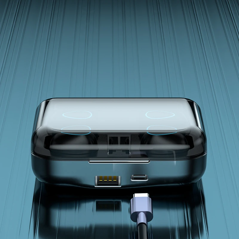 Factory Price Tws Wireless Earphones Powerbank IPX7 Waterproof Earbuds  Wireless Earphone 1200mAh Battery Charge Case