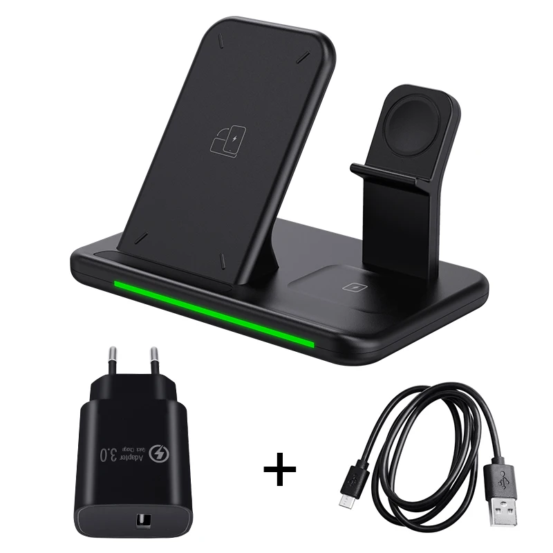 New Arrivals Private Model 4 in 1 Wireless Charger Type C Fast Charging Wireless Charger with EU UK US AU Adapter For iphone 13