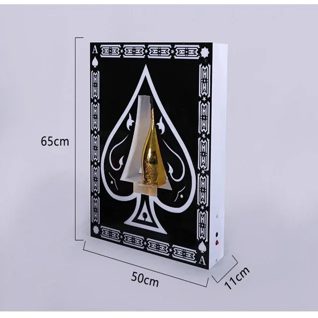 Nightclub ace spade acrylic champagne VIP service bottle presenter glorifiers display for whiskey wine