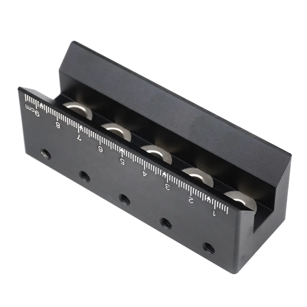 V-Shaped Drill Guide Doweling Jig Woodworking Joints Tools with 6/7/8/9/10mm Step Bushings