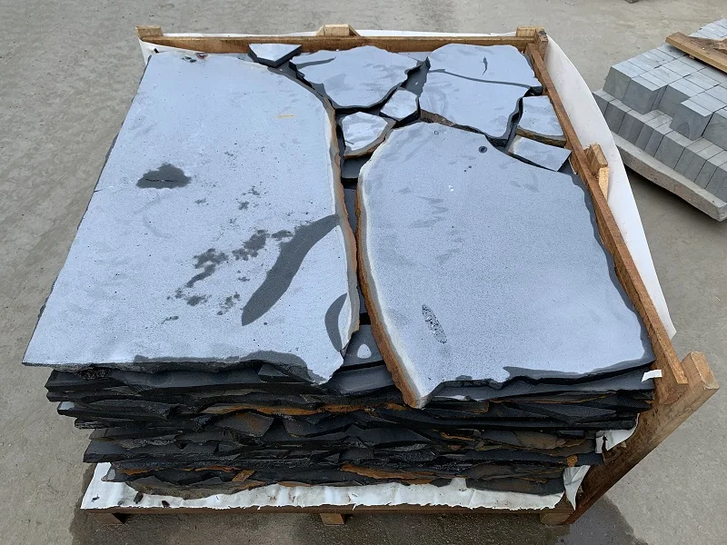 Hainan Black Basalt Road Crazy Paving Stones Irregular Random Size Flagstone For Garden