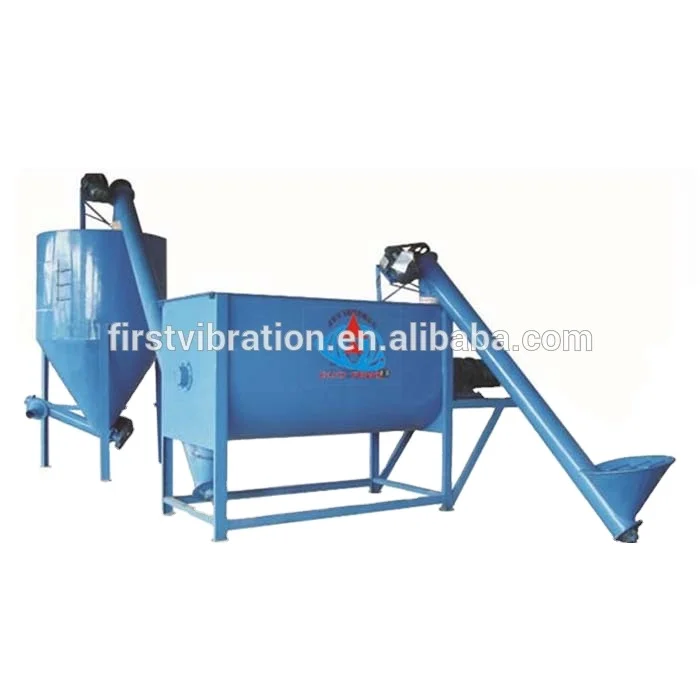 Potted soil horizontal double ribbon mixer/blender