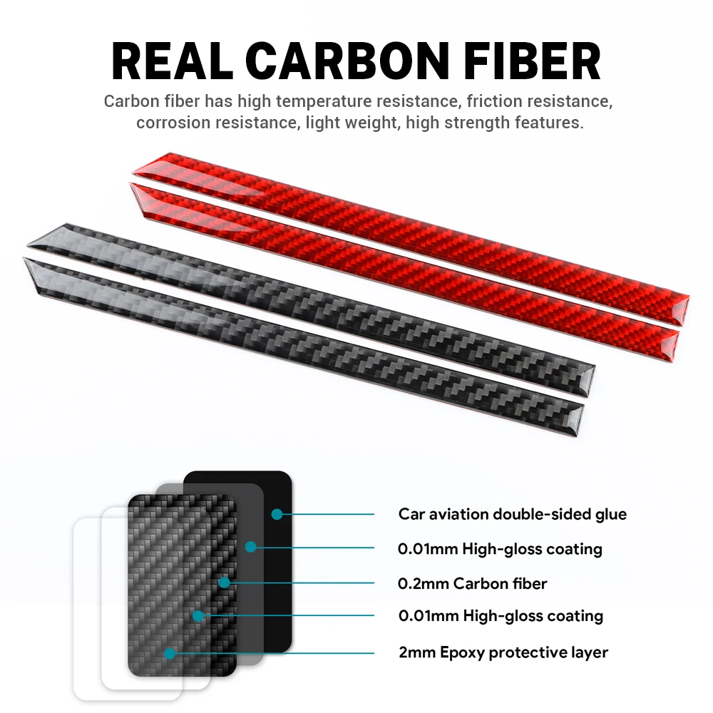 Real Soft Carbon Fiber Sticker For Subaru Crosstrek Impreza 2024 Car Front Door Triangle Window Interior Accessories