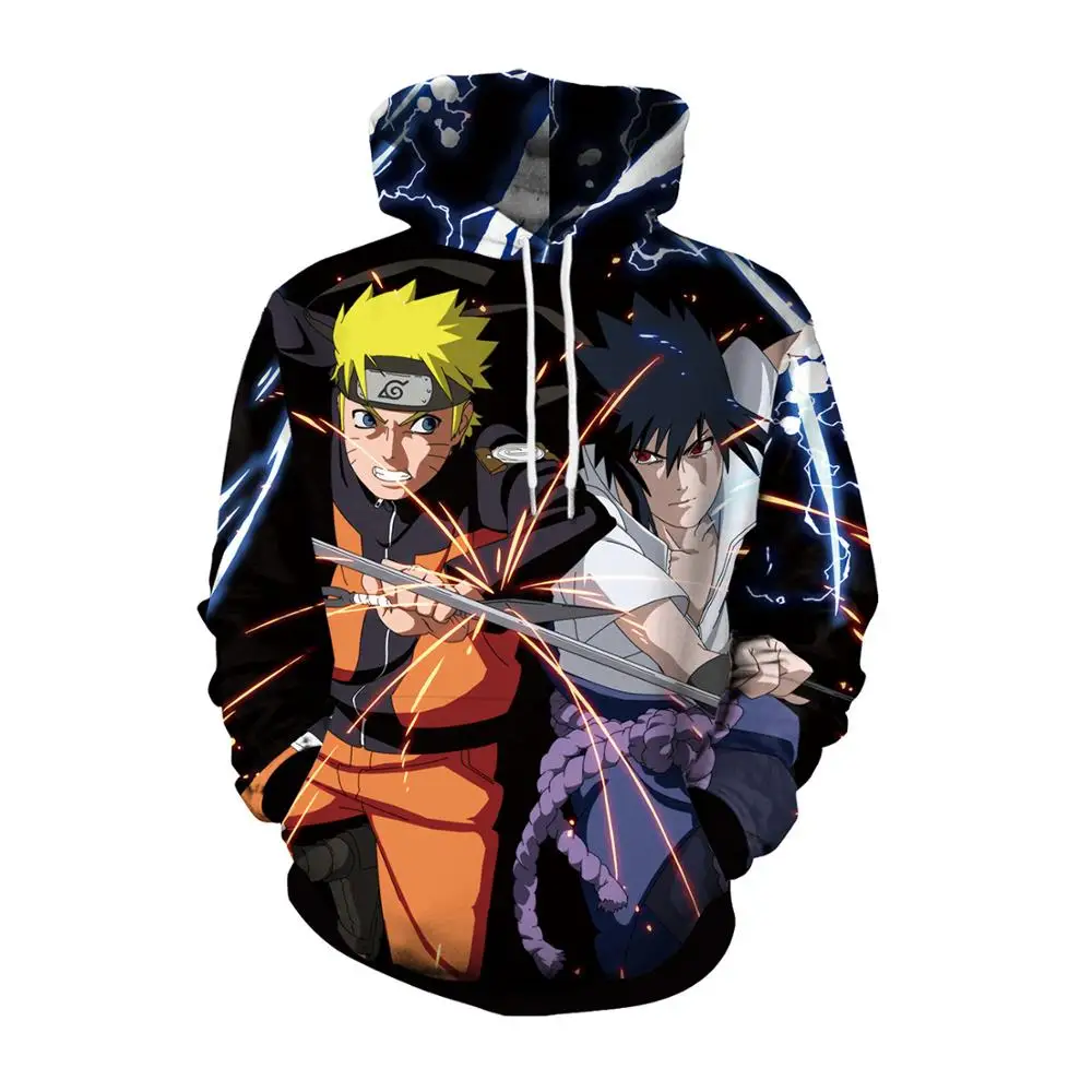 
Custom made Kangaroo Pocket Cosplay Unisex Naruto 3D Print Pullover Anime xxxxl Hoodie Sweatshirt for men 