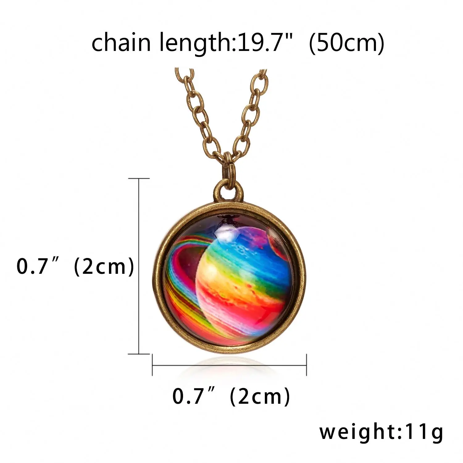 Double Side Glass Ball Necklace Vintage Galaxy Astronomy Pendant Necklace Universe Planet Cosmic Luminous Jewelry M0053