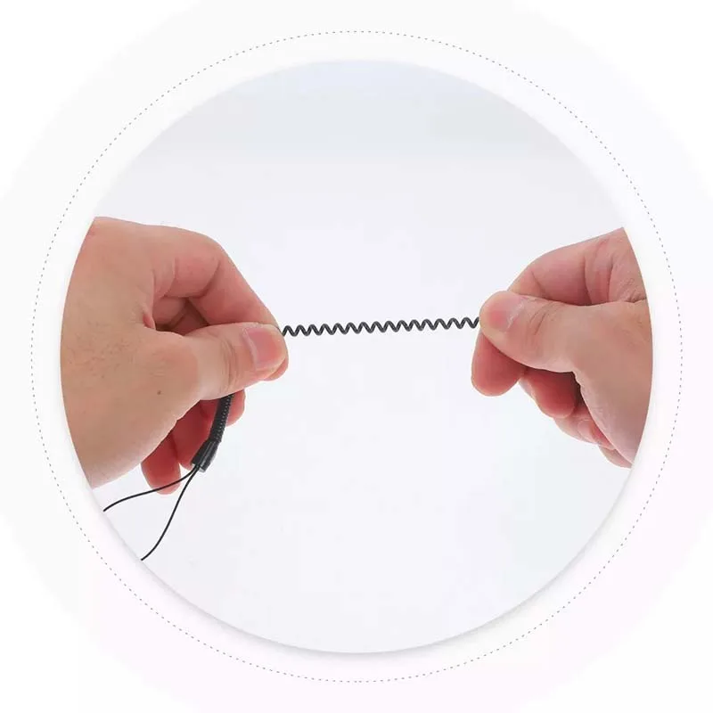 Retractable Spring Coil Strap 230mm Plastic Spiral Elastic Keychain Stylus Lanyard Cord Black for Writing Pen