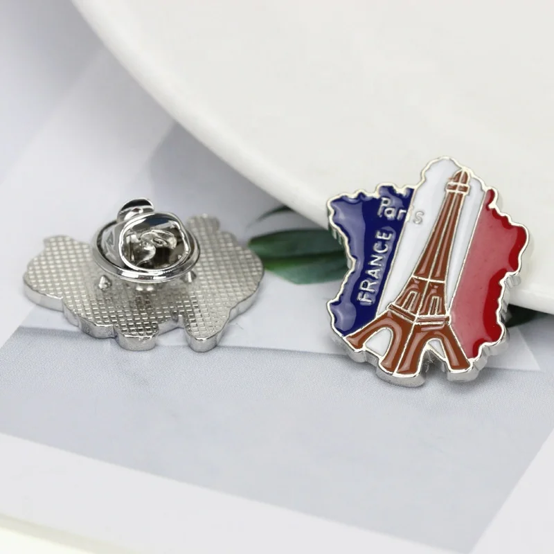 America Country Map Flag Enamel Pin France Australia Italy Metal Badge Lapel Brooch Pins Tourist Souvenir Promotional Gift
