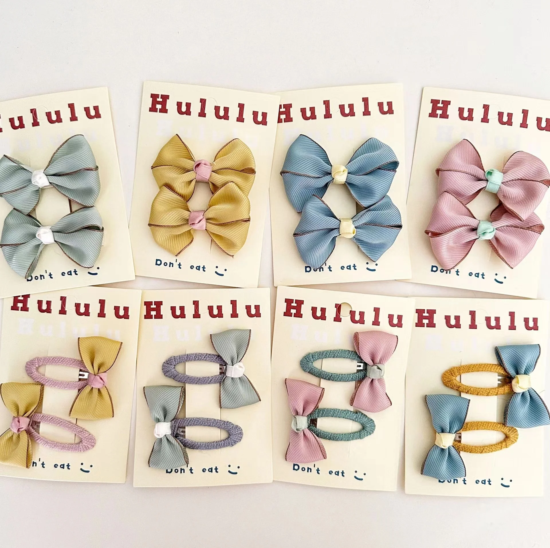 Shuoyang  Fashion Girls Headdress Snap Bow  Clip Sets 2pcs/sets Coffee Color Flower Crochet Side Hair Clip Metal Hair Barrettes