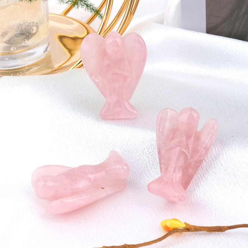 Wholesale natural 1.5 inch healing stones gemstone angel crystal angel figurines for souvenir