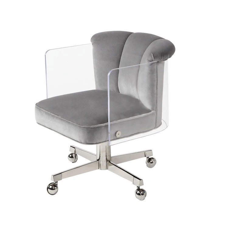 Velvet Seat Cushion Capable Of Rotating Or Lifting Arm Office Conference Chair