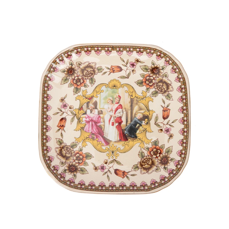 Factory prices High quality custom antique dinnerware customized delicate ceramic plate for home decor