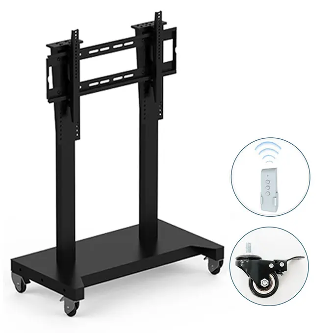 Lifting Up To Down Electric Mobile Tv Cart With Wheels For 52 To 81 Inch Lcd Led Flat Panel Tv Stand Tv Lift Mechanism