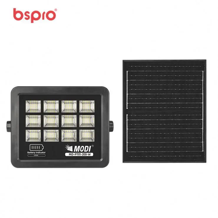 Bspro Outdoor Ip65 Waterproof Sport Lighting With Remote High Brightness 100w 200w 300w Led Solar Flood Light