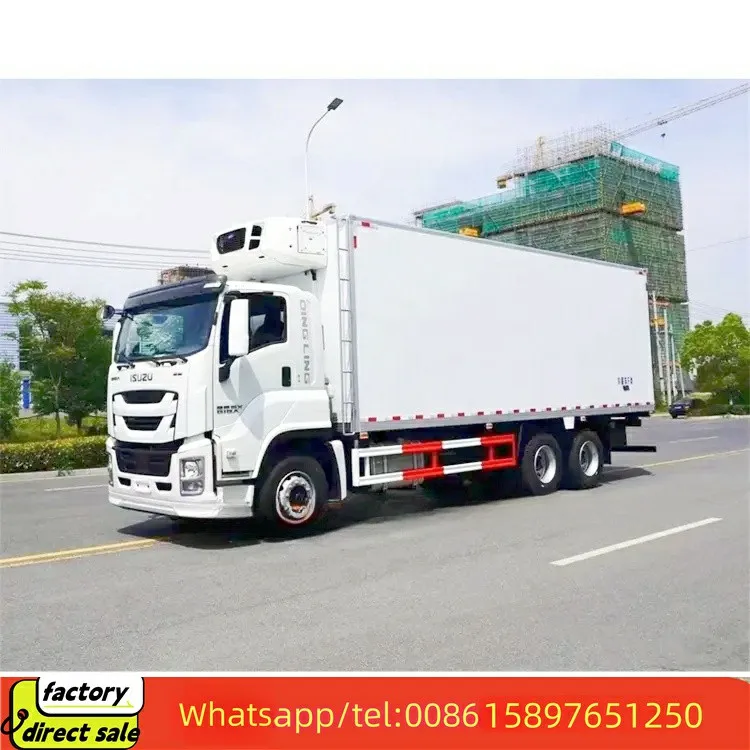 Japan Isuzu 6*4 10 wheels 20ton 30ton refrigerated van truck cooling van refrigerator truck box for sale