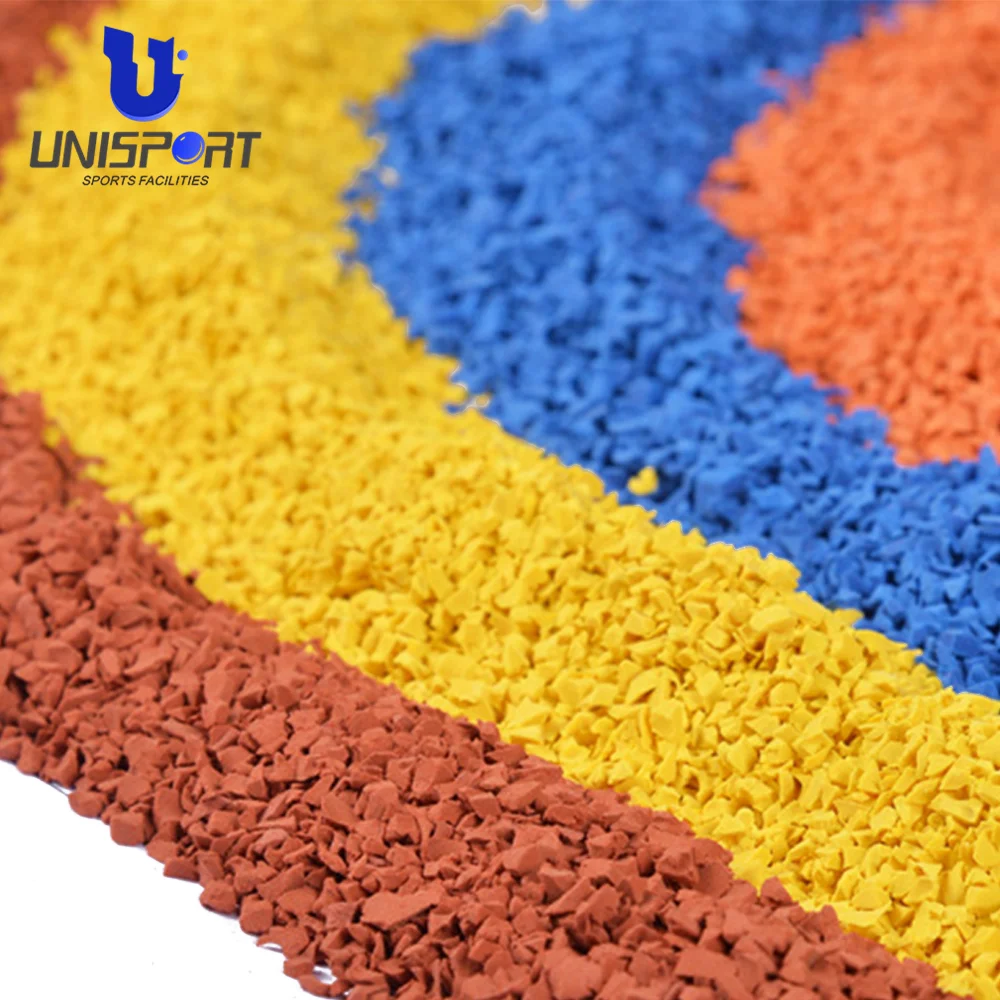 Unisport Custom Good Quality Colorful Epdm Rubber Granules For Kids Playground /Running Track