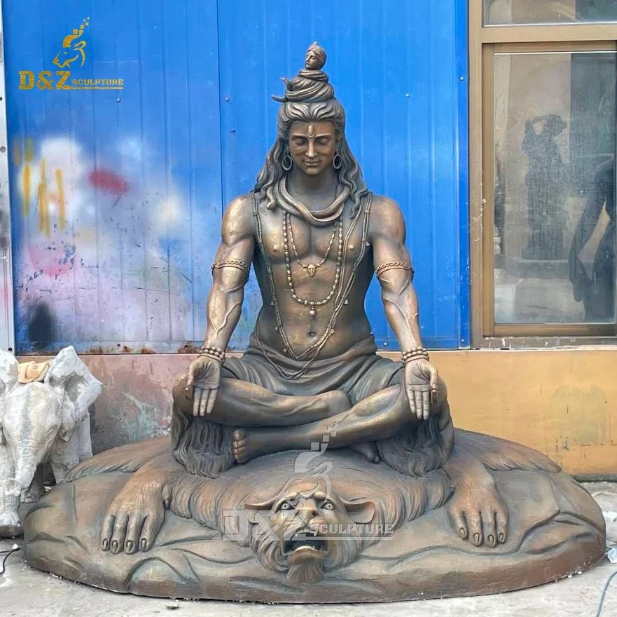 Home Garden Life Size Bronze Meditating Shiva Statue Sculpture