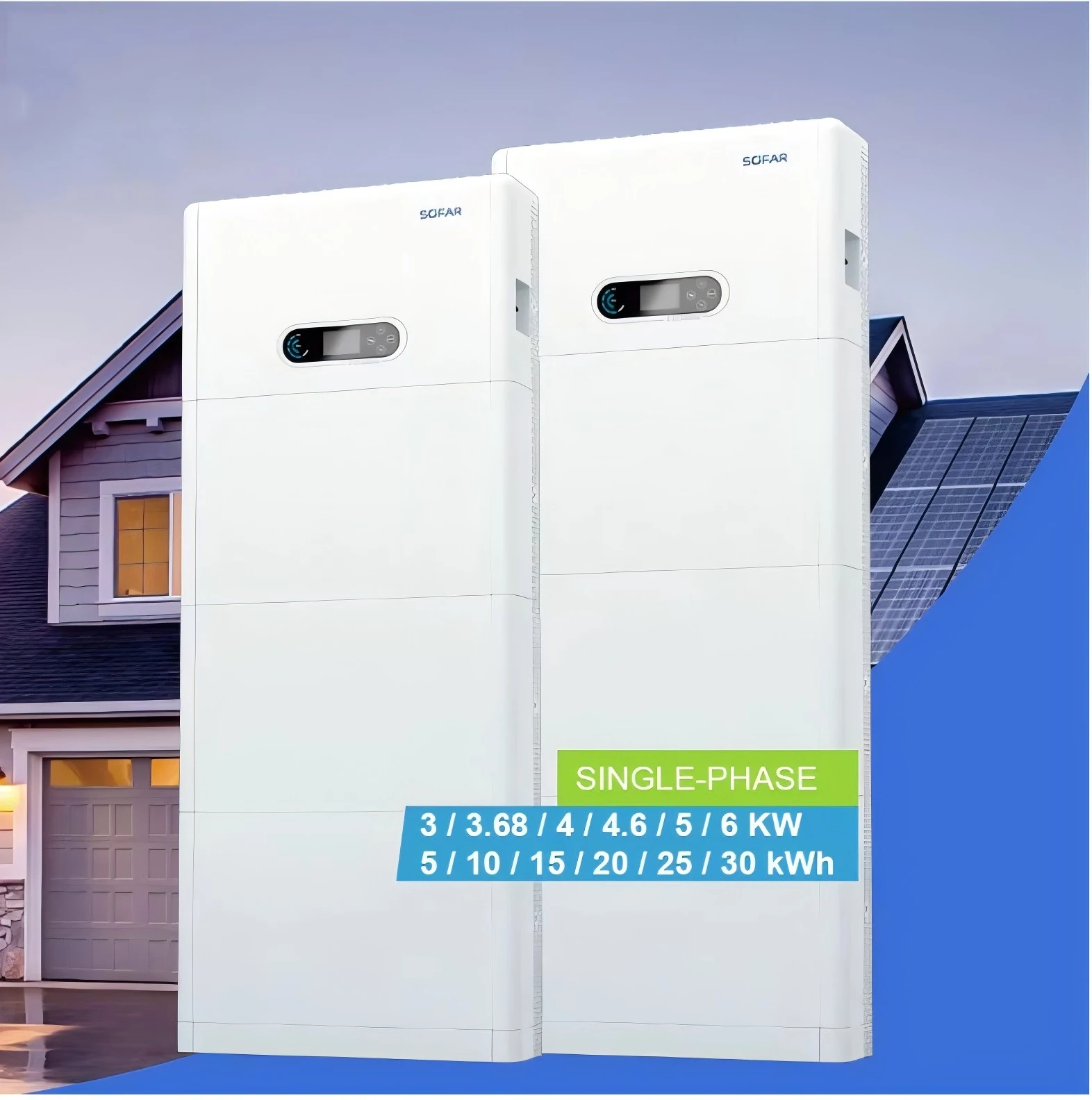 EU Warehouse Lifepo4 A BTS E5~E20-DS5 PRO H4~H10 GTX5000 GTX3000 SofarSolar ME/HYD 5K~20KTL-3PH Hybrid Inverters Battery