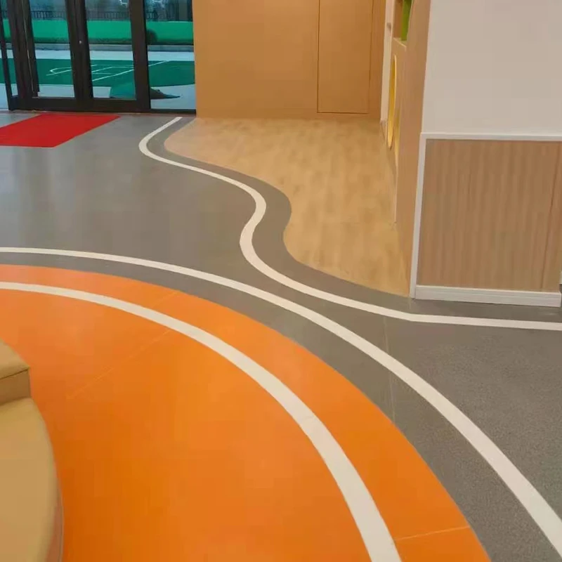 Vinyl Roll Homogeneous Plastic Garage Floor Floor PVC European Playground 3 Years Rubber Indoor Online Technical Support 2mm