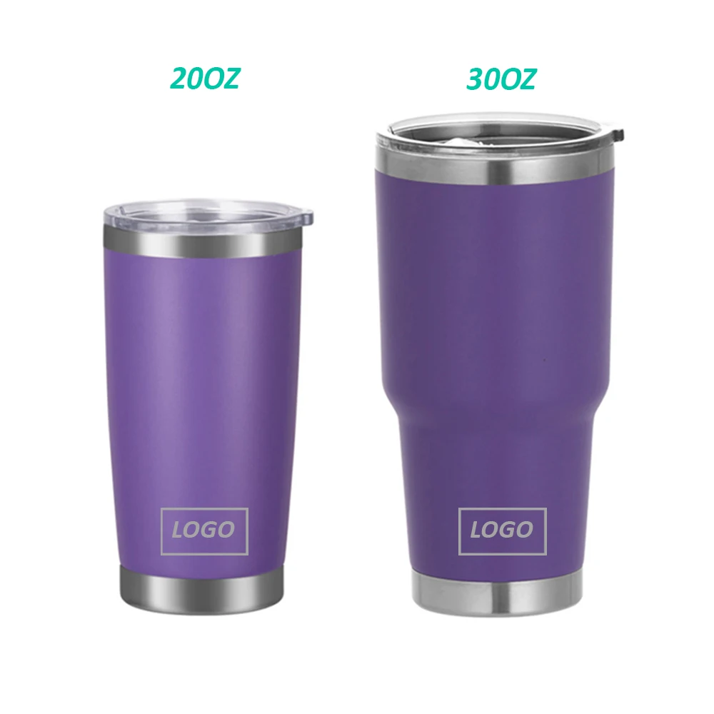 Оптовая продажа: 20oz пустая изоляцией с двойными стенками из нержавеющей стали порошковым покрытием стакан 30 унций кофейная кружка крышкой для