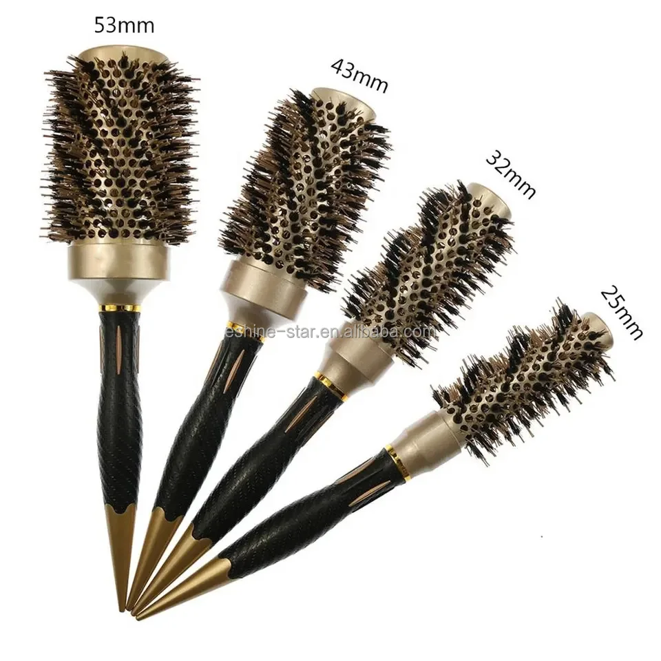 Professional Custom Ceramic Hair Brush Anti static High Temperature Resistant Round hair brush