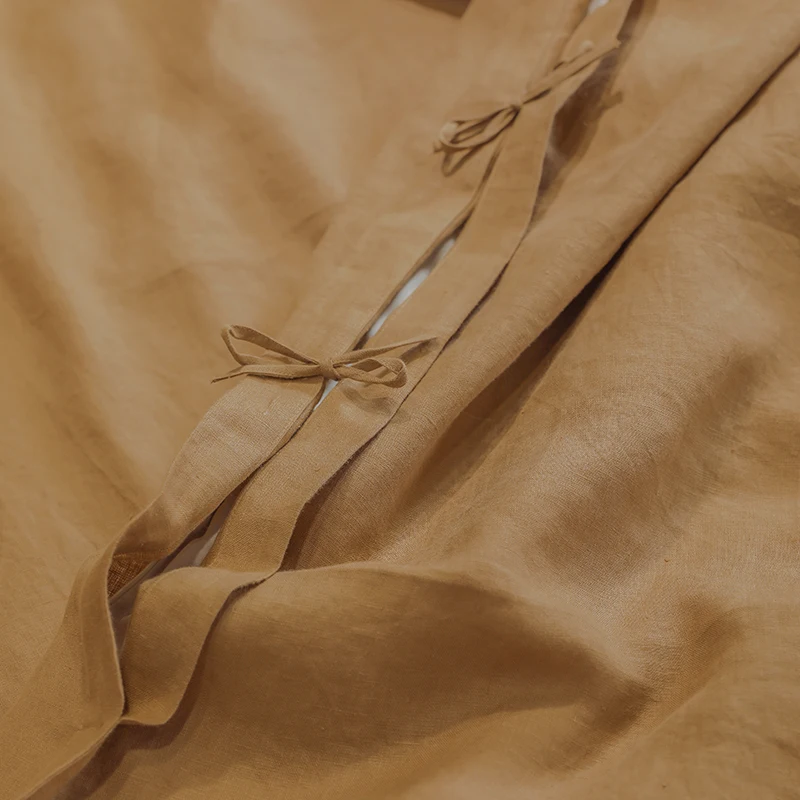 wholesale pure color luxury comfortable customized king size 4 piece linen sheet sets with duvet cover for adults and kids