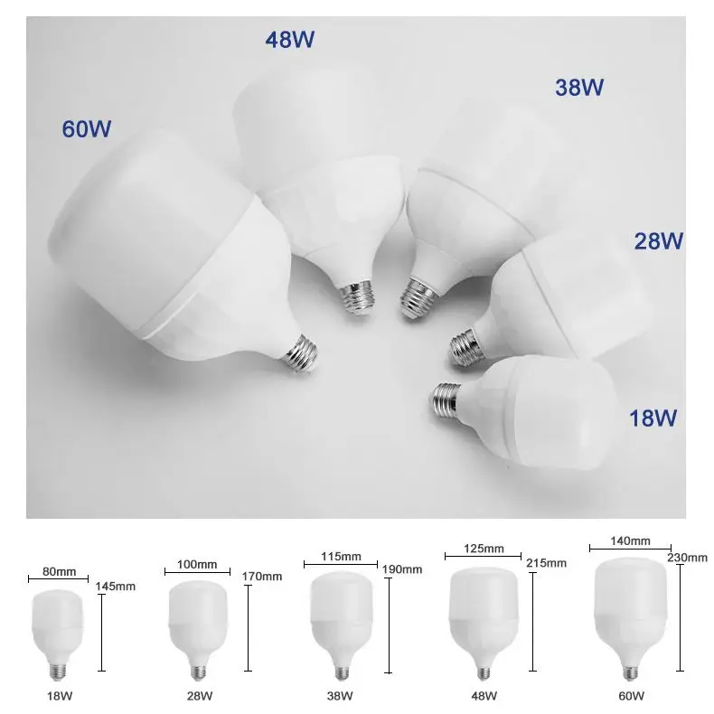 Energy Saving Home T Shape King Hat Led Bulb 5W 10W 15W 20W 30W 40W 50W 220V AC85-265V E27 B22 Bulb Light