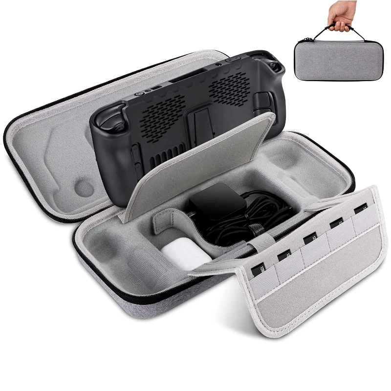 eva Carrying Case for Steam Deck Hard Shell Travel Bag, Larger Space Storage Handbag for Console