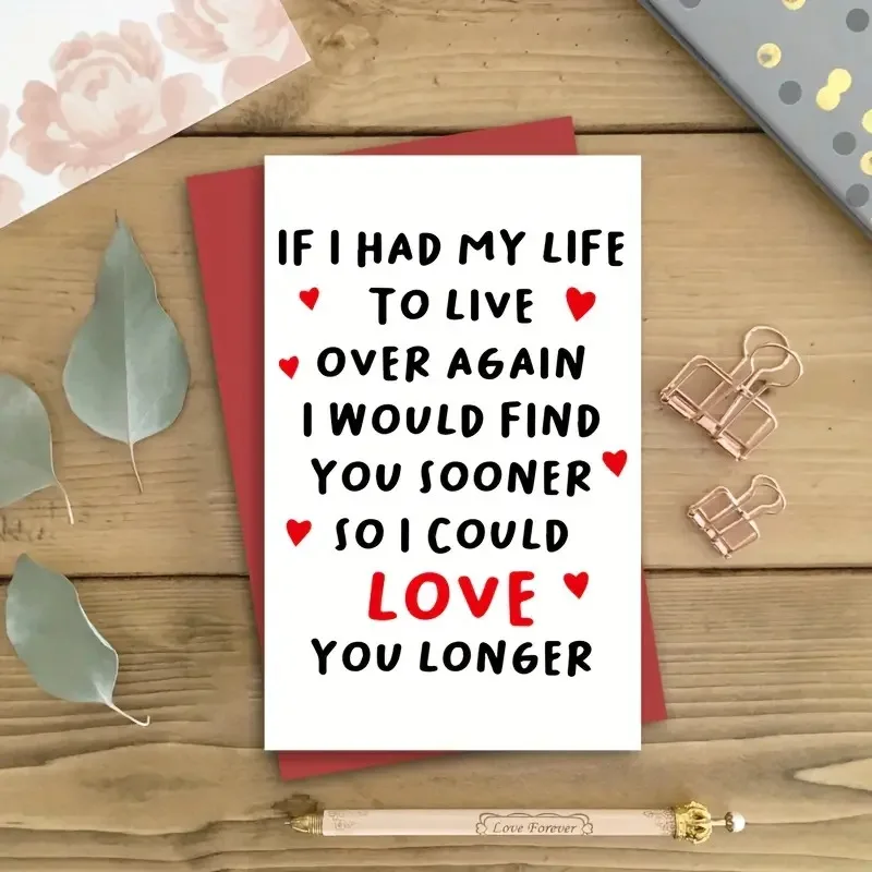 Cute Love You Longer Poem Birthday Card Romantic Anniversary Cards if I Had My Life to Live Over Again