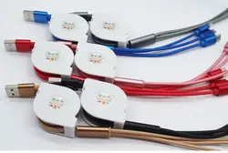 Hot Selling New Arrival  3 in 1 Fast Charging Type C Cable  Retractable Type  C Cable  USB  Cable for Android IOS and Type C