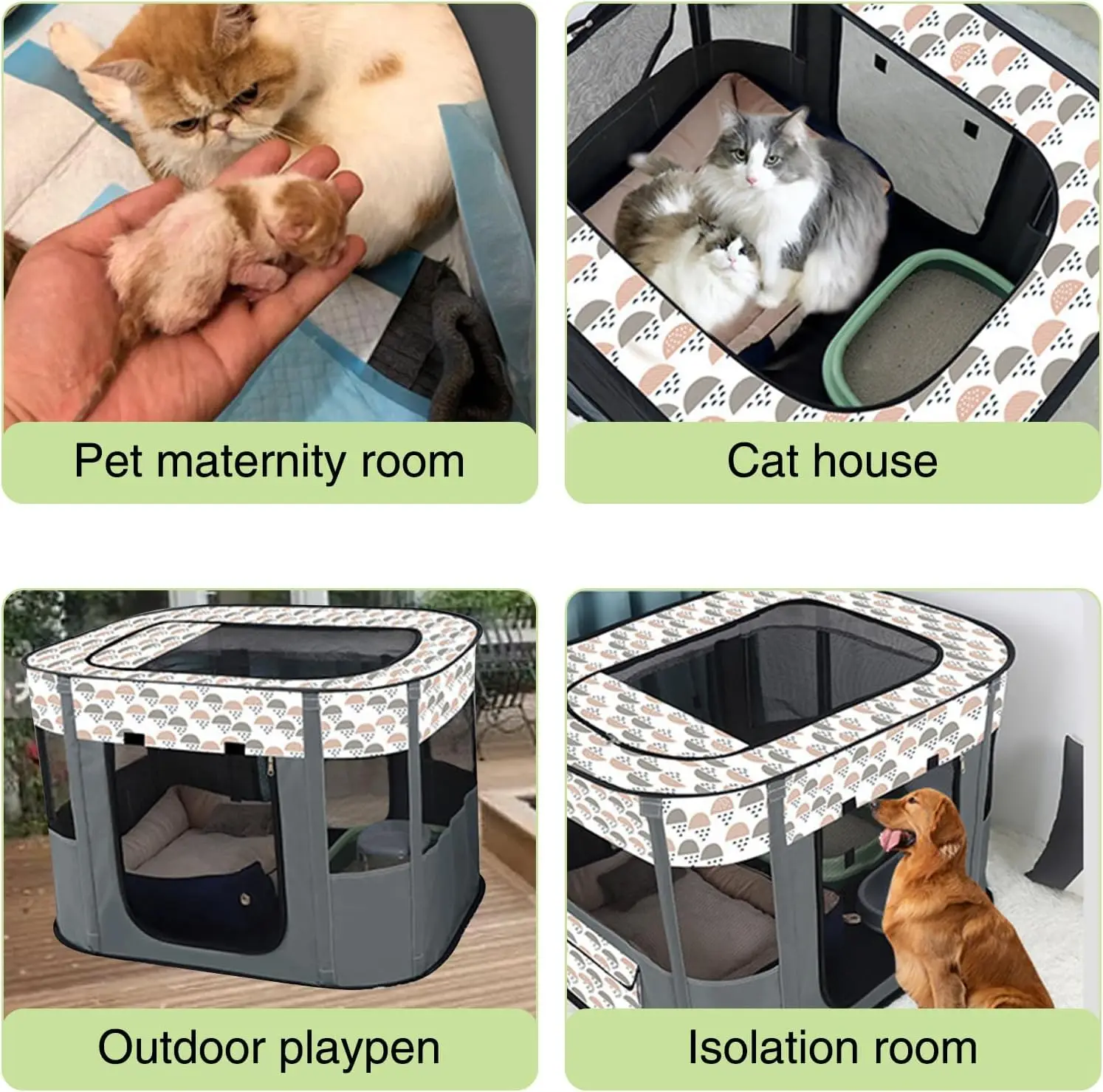 Foldable Square Pet Tent Portable Durable Windproof Breathability Mesh Cages Cat Dog Sleeping Playpen