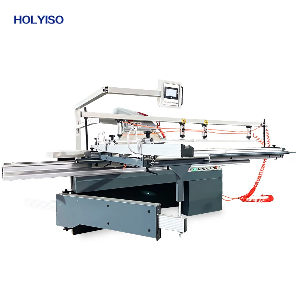HOLYISO Chinese wood machine dust cover table saw computer controlled fence woodworking sliding table saw for wood cutting