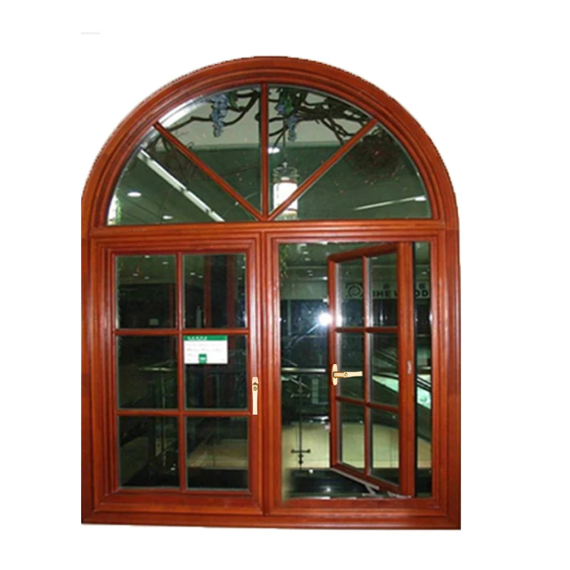 Famous square type arch design windproof waterproof aluminum church house glass window
